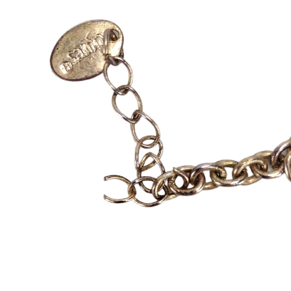 Claires Gold Tone Eiffel Tower BFF Heart Charm Bracelet Adjustable Lobster Clasp - Picture 6 of 7